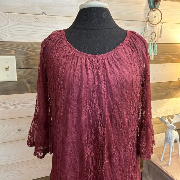 Style & Co ⚜️ Raspberry Hue Lace Dress - Picture 1 of 8